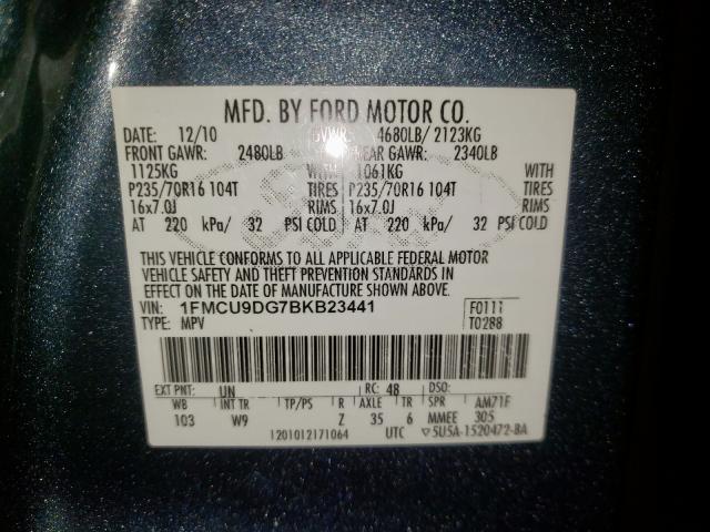Photo 10 from auction – 2011 FORD ESCAPE XLT with VIN 1FMCU9DG7BKB23441