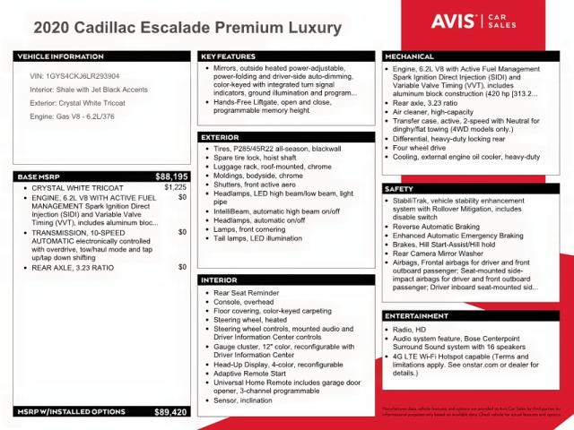 Photo 10 from auction – 2020 CADILLAC ESCALADE P with VIN 1GYS4CKJ6LR293904