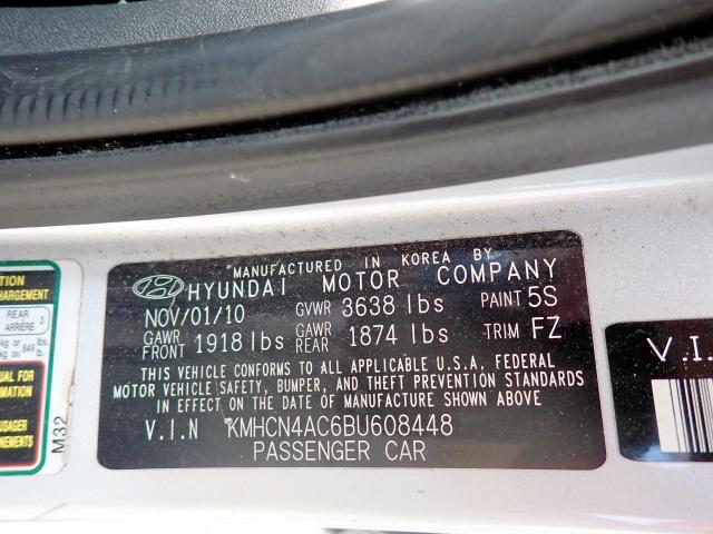Photo 10 from auction – 2011 HYUNDAI ACCENT GLS with VIN KMHCN4AC6BU608448