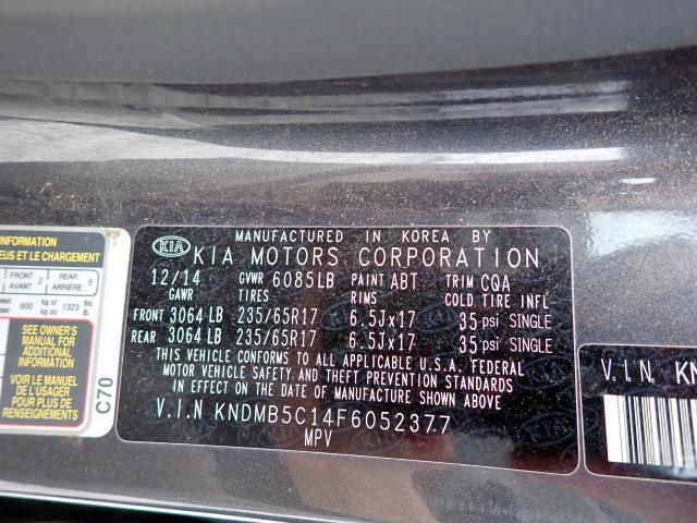 Photo 10 from auction – 2015 KIA SEDONA LX with VIN KNDMB5C14F6052377