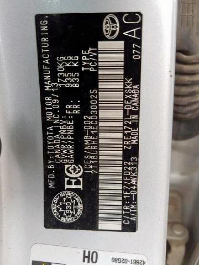 Photo 9 from auction – 2014 TOYOTA COROLLA L with VIN 2T1BURHE1EC030025