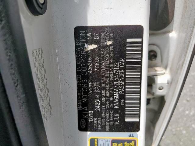 Photo 10 from auction – 2014 KIA OPTIMA LX with VIN KNAGM4A72E5473122