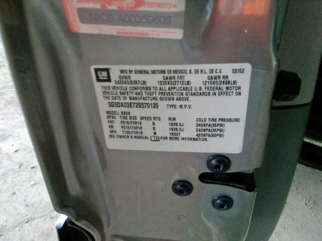 Photo 10 from auction – 2002 BUICK RENDEZVOUS with VIN 3G5DA03E72S570120