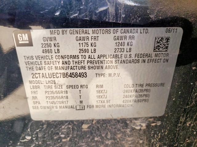 Photo 10 from auction – 2011 GMC TERRAIN SL with VIN 2CTALUEC7B6458493