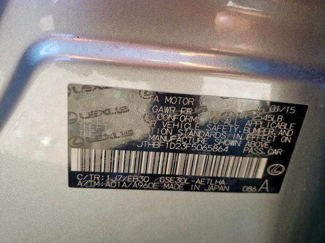 Photo 10 from auction – 2015 LEXUS IS 250 with VIN JTHBF1D23F5065864