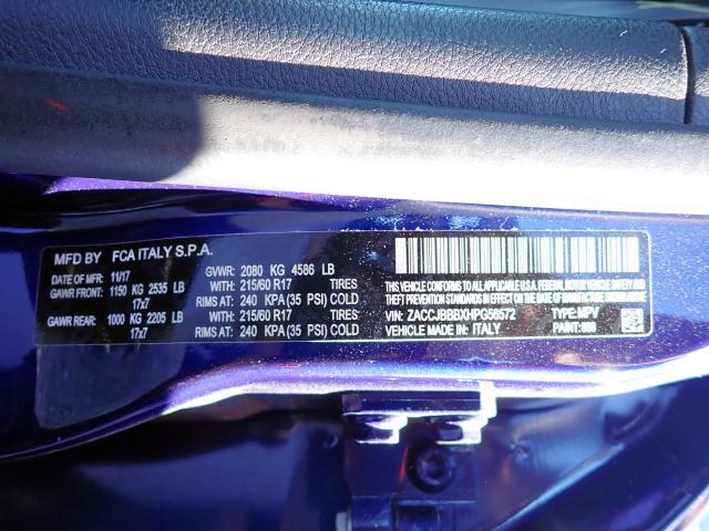 Photo 10 from auction – 2017 JEEP RENEGADE L with VIN ZACCJBBBXHPG56572
