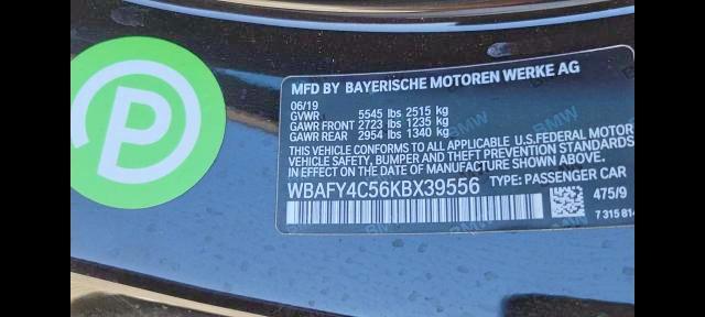 Photo 10 from auction – 2019 BMW M850XI with VIN WBAFY4C56KBX39556