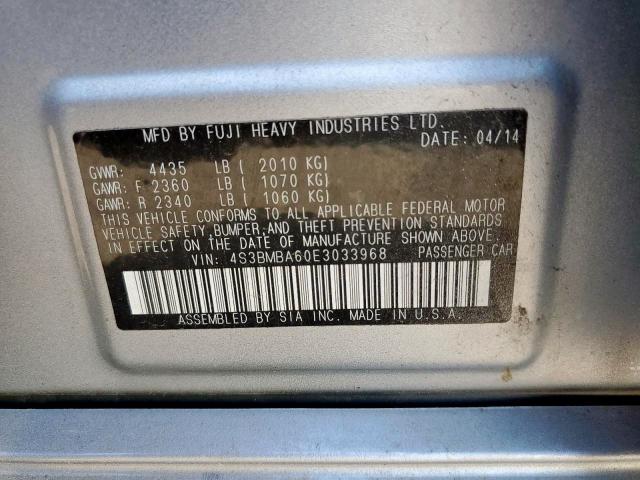 Photo 10 from auction – 2014 SUBARU LEGACY 2.5 with VIN 4S3BMBA60E3033968