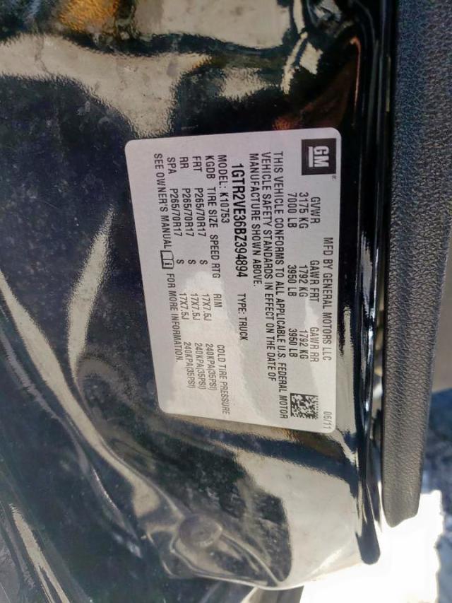 Photo 10 from auction – 2011 GMC SIERRA K15 with VIN 1GTR2VE36BZ394894
