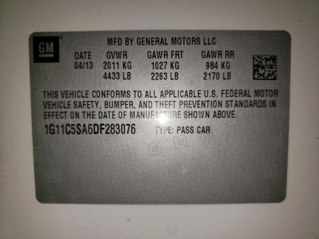 Photo 10 from auction – 2013 CHEVROLET MALIBU 1LT with VIN 1G11C5SA6DF283076