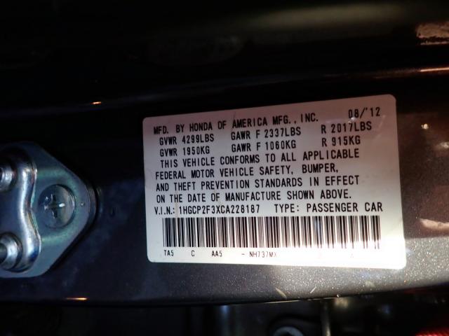 Photo 10 from auction – 2012 HONDA ACCORD LX with VIN 1HGCP2F3XCA228187