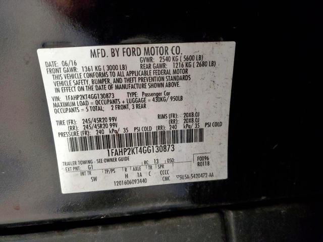 Photo 10 from auction – 2016 FORD TAURUS SHO with VIN 1FAHP2KT4GG130873