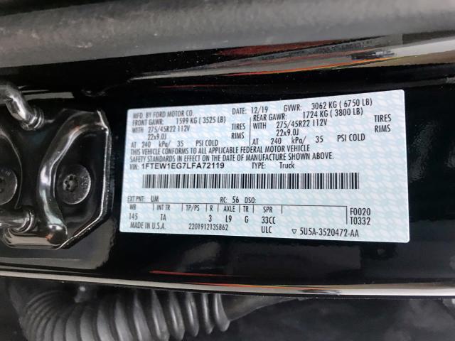Photo 10 from auction – 2020 FORD F150 SUPER with VIN 1FTEW1EG7LFA72119