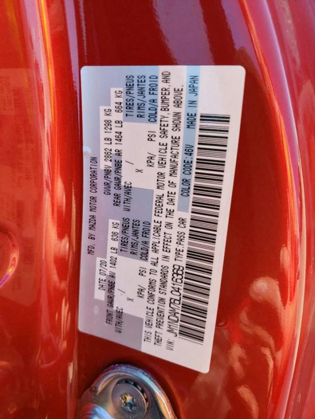 Photo 10 from auction – 2020 MAZDA MX-5 MIATA with VIN JM1NDAM76L0416369