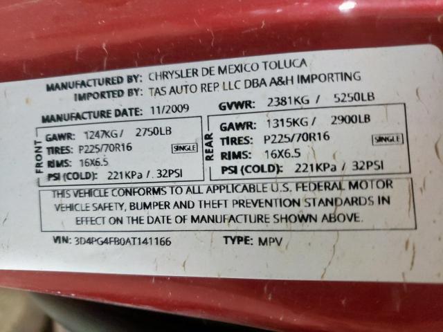 Photo 10 from auction – 2010 DODGE JOURNEY SE with VIN 3D4PG4FB0AT141166