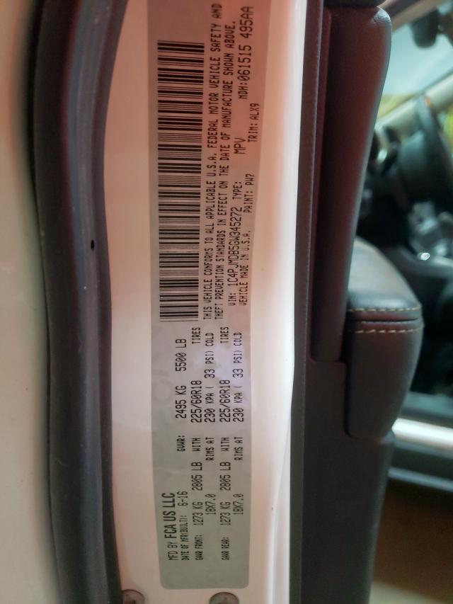 Photo 10 from auction – 2016 JEEP CHEROKEE L with VIN 1C4PJMDB5GW345272