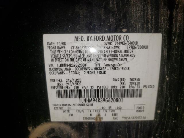 Photo 10 from auction – 2009 LINCOLN MKS with VIN 1LNHM94R39G620801