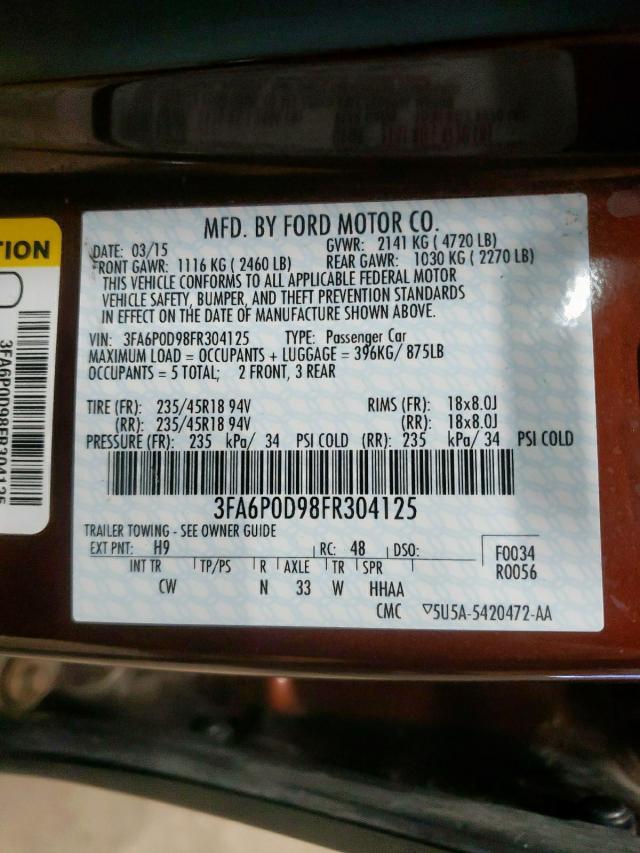 Photo 10 from auction – 2015 FORD FUSION TIT with VIN 3FA6P0D98FR304125