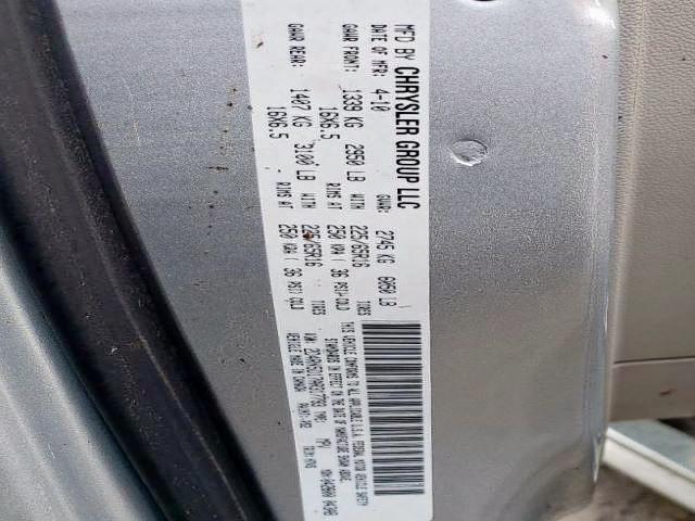 Photo 10 from auction – 2010 DODGE GRAND CARA with VIN 2D4RN5D17AR317793