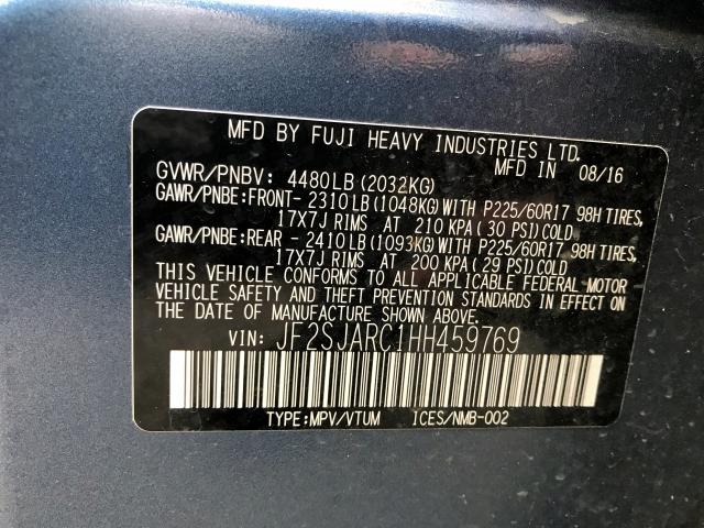 Photo 10 from auction – 2017 SUBARU FORESTER 2 with VIN JF2SJARC1HH459769