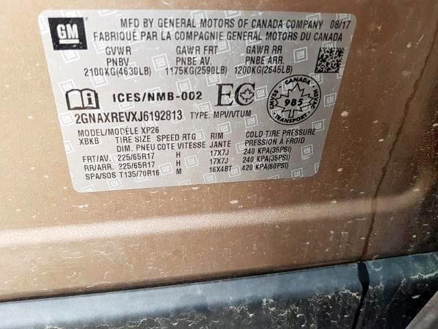 Photo 9 from auction – 2018 CHEVROLET EQUINOX LS with VIN 2GNAXREVXJ6192813