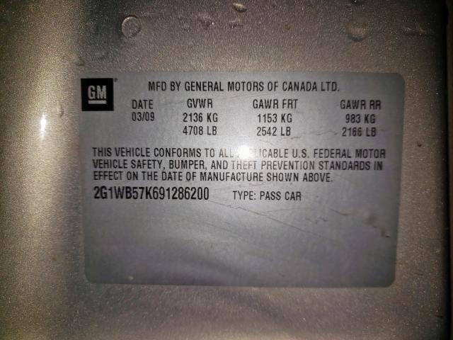 Photo 10 from auction – 2009 CHEVROLET IMPALA LS with VIN 2G1WB57K691286200