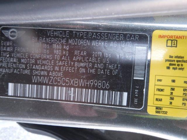 Photo 10 from auction – 2011 MINI COOPER S C with VIN WMWZC5C5XBWH99806