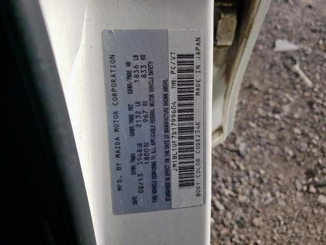 Photo 9 from auction – 2013 MAZDA 3 I with VIN JM1BL1UF7D1799604
