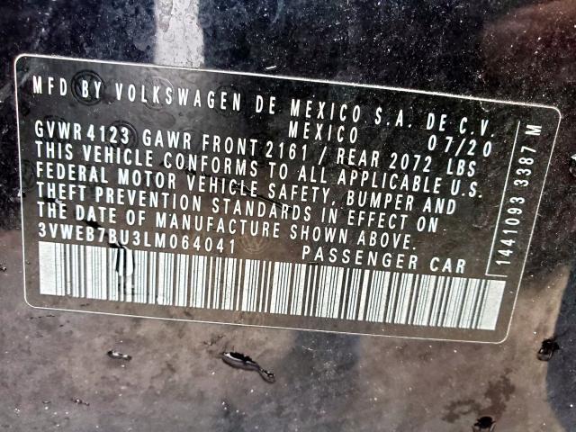 Photo 10 from auction – 2020 VOLKSWAGEN JETTA SEL with VIN 3VWEB7BU3LM064041