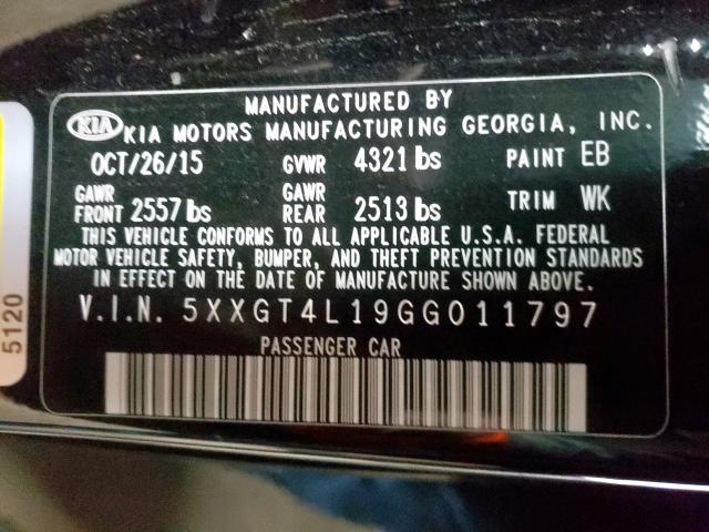 Photo 10 from auction – 2016 KIA OPTIMA LX with VIN 5XXGT4L19GG011797