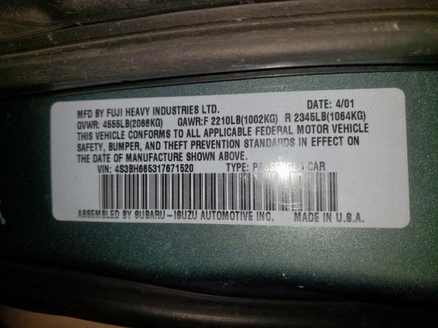 Photo 10 from auction – 2001 SUBARU LEGACY OUT with VIN 4S3BH665317671520
