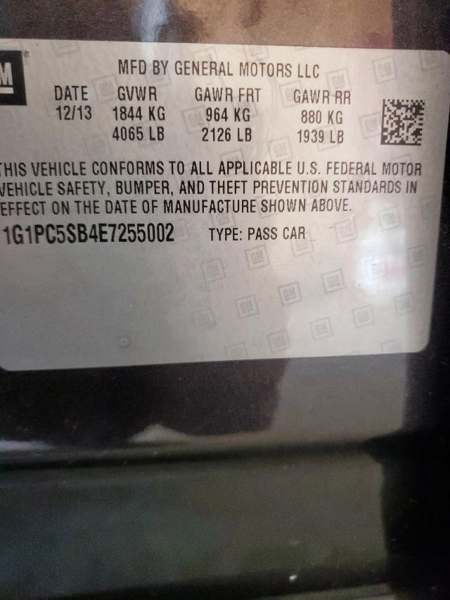 Photo 10 from auction – 2014 CHEVROLET CRUZE LT with VIN 1G1PC5SB4E7255002