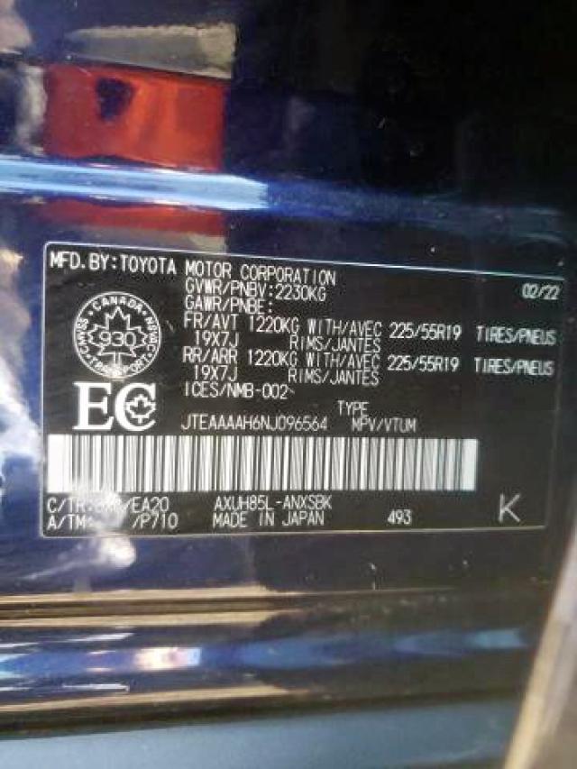 Photo 9 from auction – 2022 TOYOTA VENZA LE with VIN JTEAAAAH6NJ096564