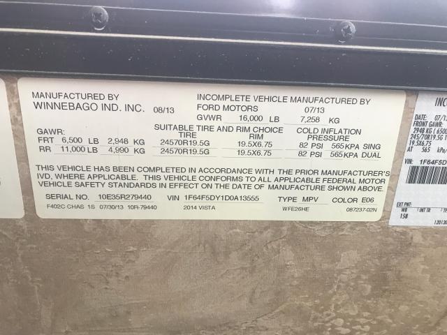 Photo 10 from auction – 2013 WINNEBAGO VISTA with VIN 1F64F5DY1D0A13555