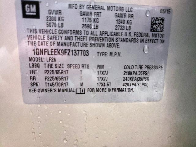 Photo 10 from auction – 2015 CHEVROLET EQUINOX LS with VIN 1GNFLEEK9FZ137703