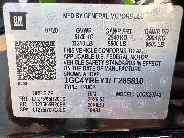 Photo 10 from auction – 2020 CHEVROLET SILVERADO with VIN 1GC4YREY1LF285810