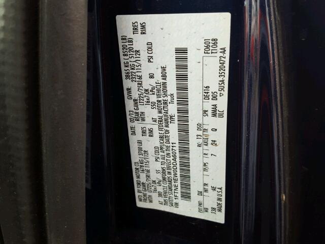 Photo 10 from auction – 2013 FORD ECONOLINE with VIN 1FTNE1EW0DDA60711