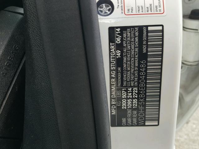 Photo 10 from auction – 2014 MERCEDES-BENZ E with VIN WDDHF5KB6EB048486