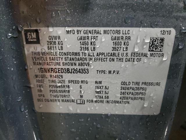 Photo 14 from auction – 2011 CHEVROLET TRAVERSE L with VIN 1GNKRGED3BJ264353
