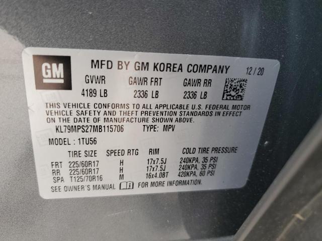 Photo 14 from auction – 2021 CHEVROLET TRAILBLAZE with VIN KL79MPS27MB115706