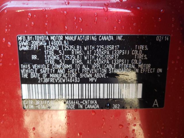 Photo 14 from auction – 2014 TOYOTA RAV4 LE with VIN 2T3BFREV5EW146493