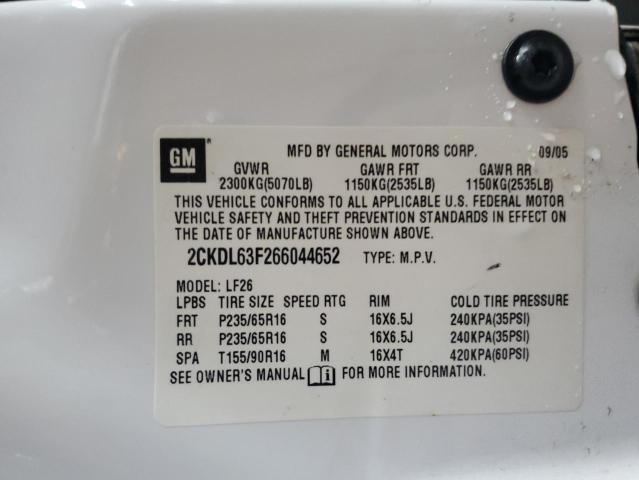 Photo 14 from auction – 2006 PONTIAC TORRENT with VIN 2CKDL63F266044652