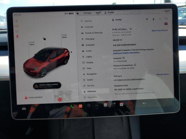 Photo 9 from auction – 2022 TESLA MODEL Y with VIN 7SAYGDEE5NF548615