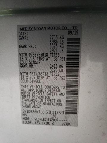Photo 14 from auction – 2020 NISSAN PATHFINDER with VIN 5N1DR2BM7LC581059