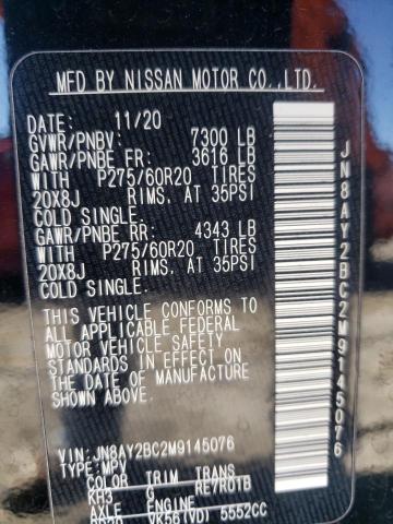 Photo 14 from auction – 2021 NISSAN ARMADA SL with VIN JN8AY2BC2M9145076