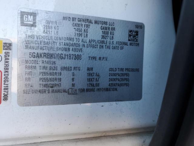 Photo 14 from auction – 2016 BUICK ENCLAVE with VIN 5GAKRBKD6GJ187308