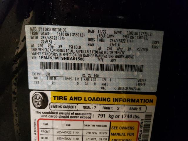 Photo 14 from auction – 2022 FORD EXPEDITION with VIN 1FMJK1MT9NEA61586