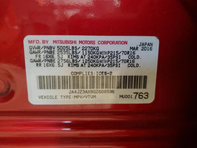 Photo 14 from auction – 2016 MITSUBISHI OUTLANDER with VIN JA4JZ3AX8GZ608596