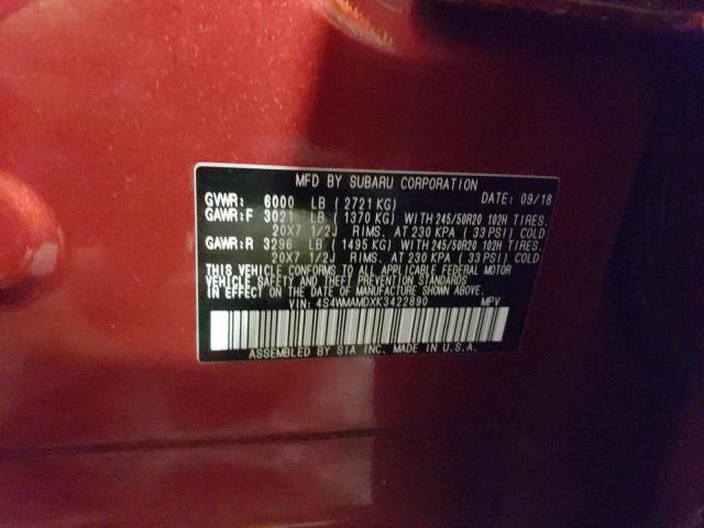 Photo 14 from auction – 2019 SUBARU ASCENT LIM with VIN 4S4WMAMDXK3422890