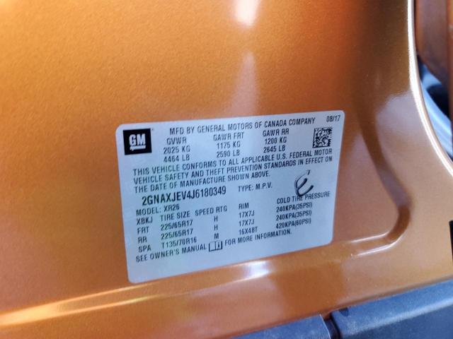 Photo 14 from auction – 2018 CHEVROLET EQUINOX LT with VIN 2GNAXJEV4J6180349